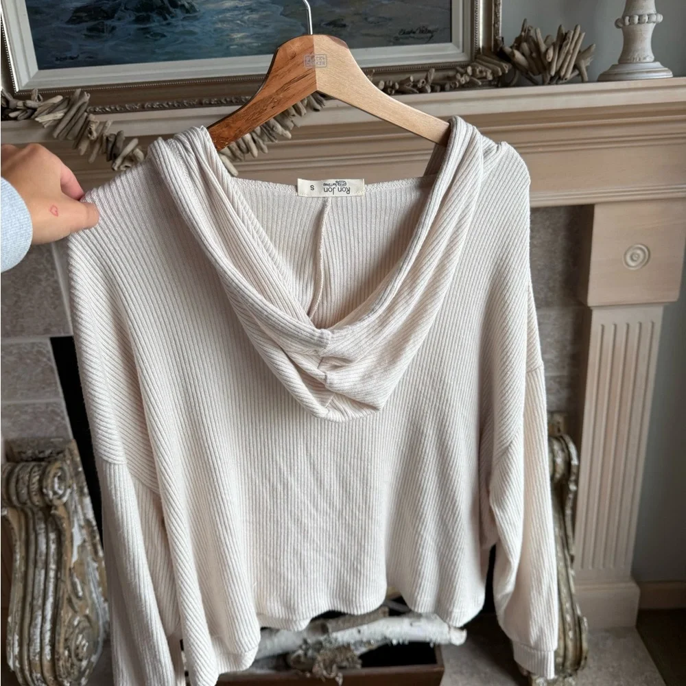 Ron Jon Off-White Ribbed Top - Picture 2 of 3